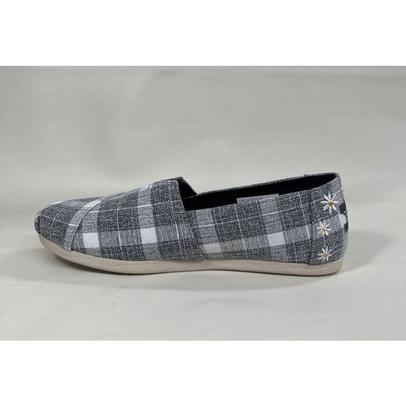 TOMS Women's Printed Alpargata Flats - Black Plaid 5.5M - Picture 3 of 8